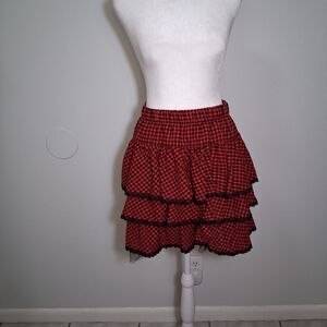 NWT Gingham Cupcake Skirt Women's Sz M Lace Fairy Grunge Punk Rock Emo  Twee